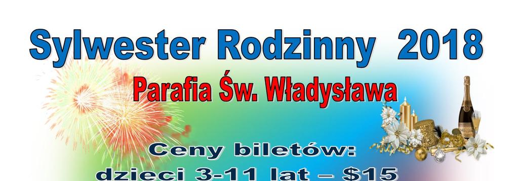 Do dyspozycji gości otwarty bar. W programie loteria fantowa. Bilety do nabycia 7 i 14 stycznia 2018.