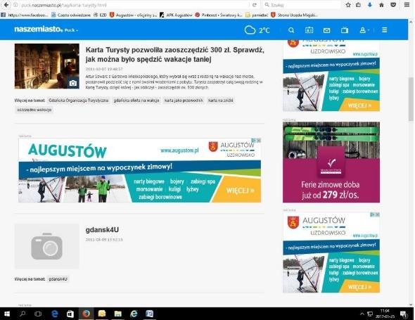 spotu reklamowego Augustowa na ekranach LCD w autobusach MZA sp. z o.o. w okresie od 05.06.2017-20.09.
