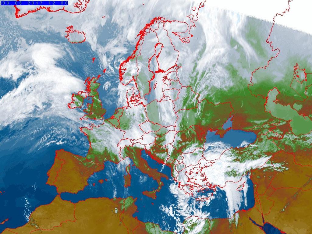 Rodzaje produktów satelitarnych Animacje sekwencje obrazów, kompozycji RGB