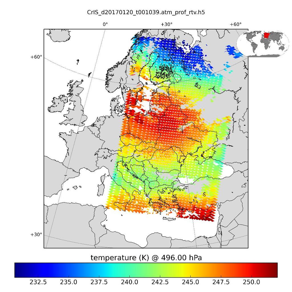 Pole temperatury z danych