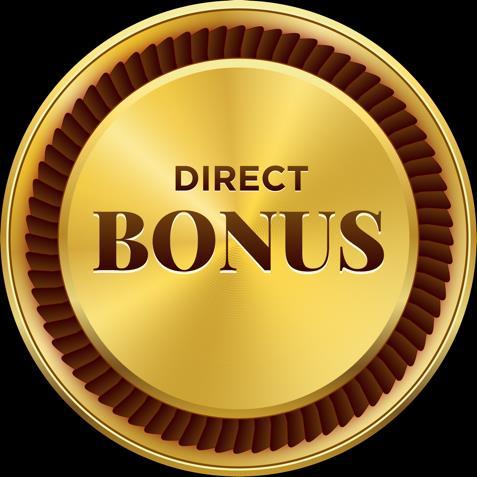 1 DIRECT BONUS 100$ Warunek: pakiet wydobywczy za 100 USD Za każdą