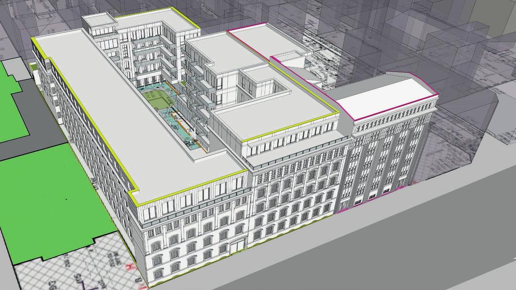 Projekt rozbudowy 7 Planowana koncepcja rewitalizacji dla budynków obejmuje: budowę