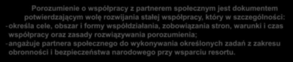 POROZUMIENIA O WSPÓŁPRACY Decyzja nr 187/MON Ministra Obrony Narodowej z dnia 9 czerwca 2009 r.