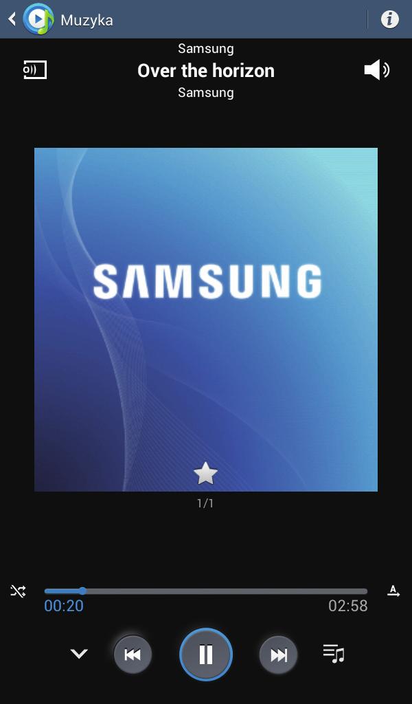 Multimedia Muzyka Można użyć tej aplikacji do odsłuchiwania muzyki. Dotknij Muzyka na ekranie aplikacji.
