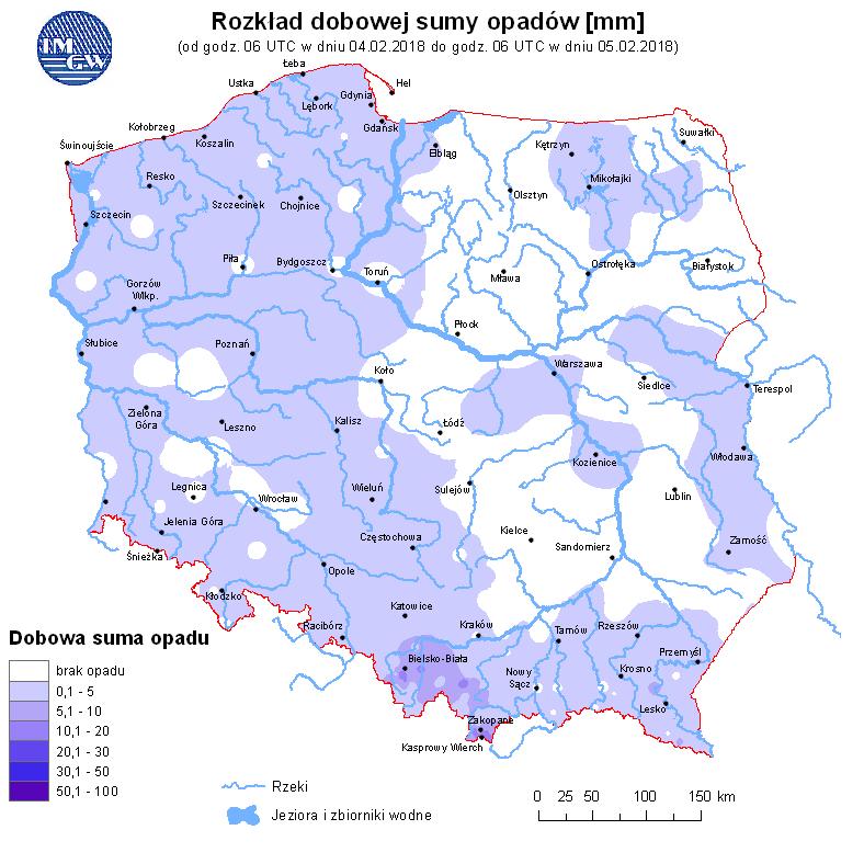 rzekach Rozkład dobowej sumy