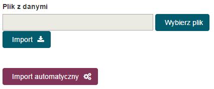5. Inicjuje import danych: a. Naciska przycisk Wybierz plik i wybiera plik o rozszerzeniu data z dysku. Następnie naciska przycisk Importuj. b.
