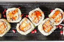 ..37 zł rolka sushi owinięta w nori i tamago, z krewetką w tempurze, serek,