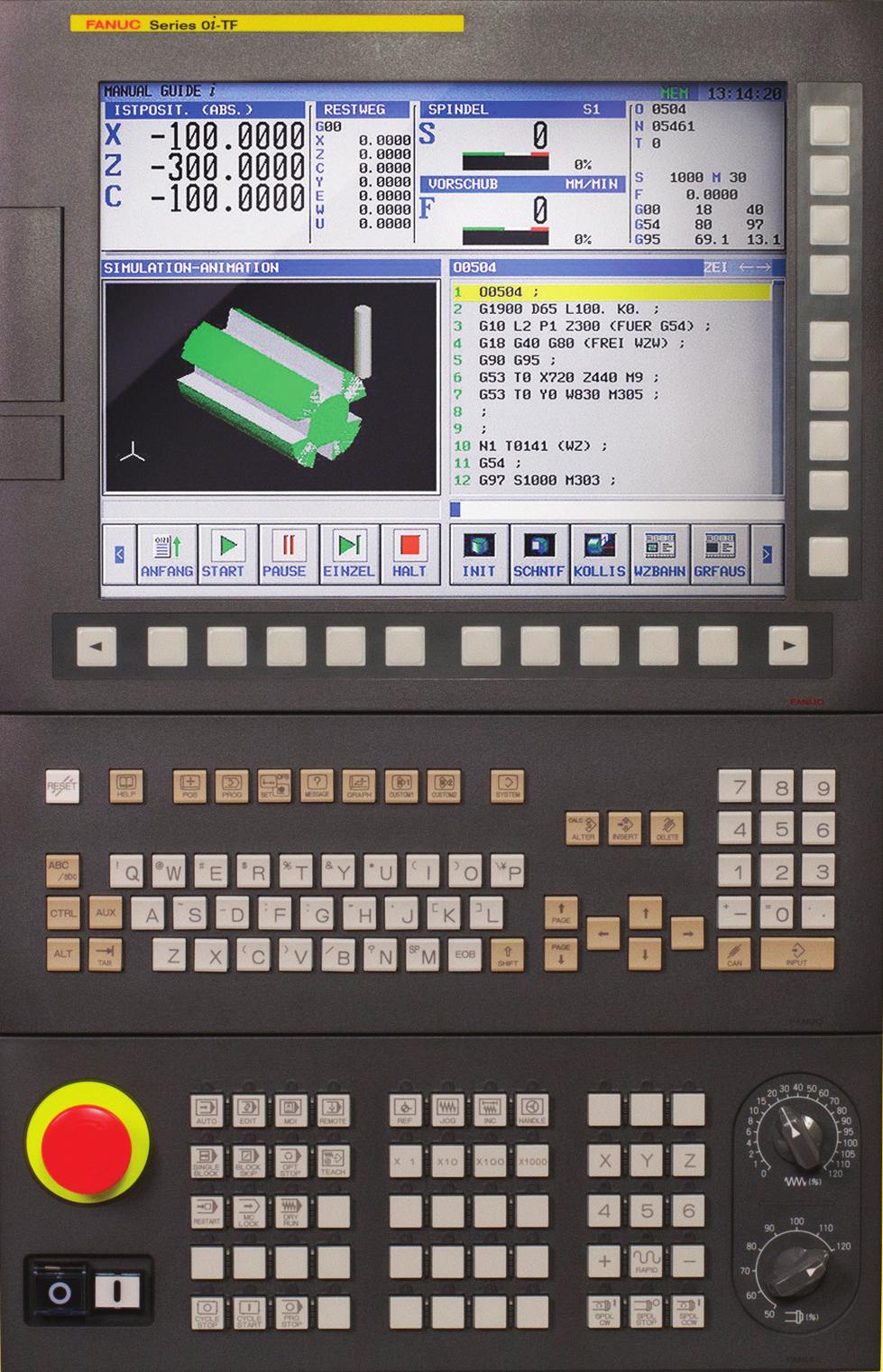 tbi technology 10 S e r i a TC STEROWANIE Standard: Wyświetlacz 8,4 6 sterowanych osi Możliwość zastosowania nakładki Manual Giude 0i / i Jednoczesne sterowanie 4 osiami Monitor zużycia energii