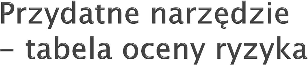 Zagroże nie (Ryzyko) Skutki Koszt ryzyka 1 - małe 2 - średnie 3 - duże Prawdopodobie ństwo wystąpienia 1 - małe 2 - średnie