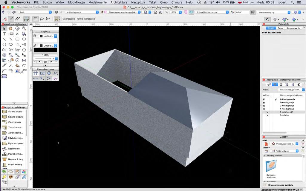 3a. MacroBIM - konceptualizacja (3D) Model bryłowy