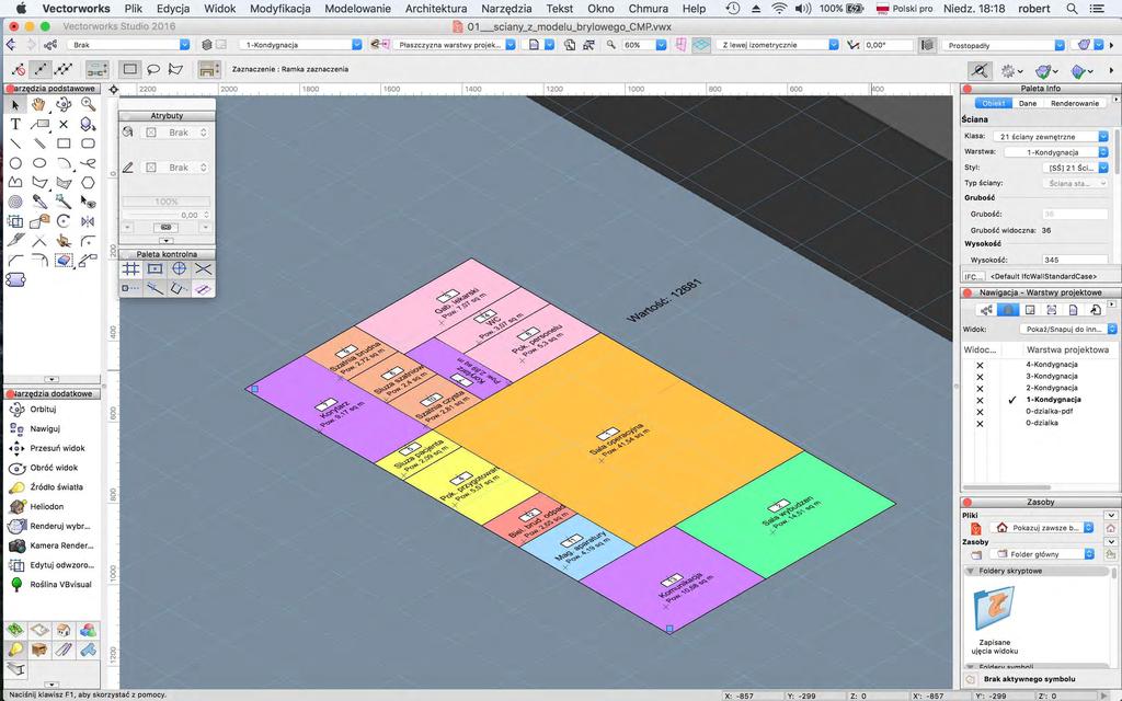 3b. MacroBIM - konceptualizacja (3D) Programowanie strefowe zależności funkcjonalne - wskaźnik