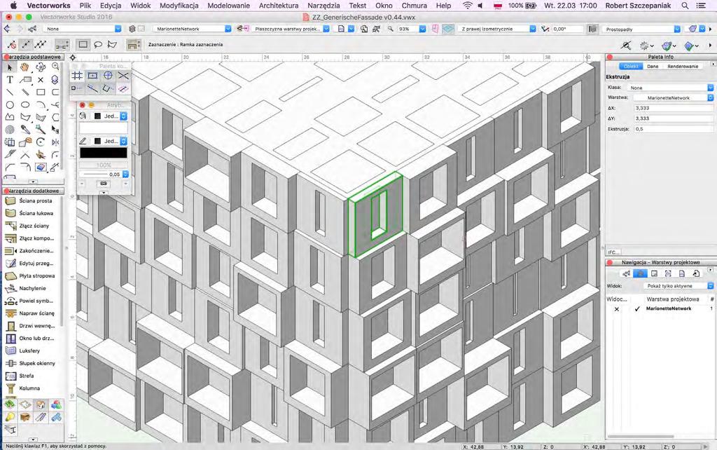3c. MacroBIM - konceptualizacja (3D) Projektowanie parametryczne wizualny skrypt w