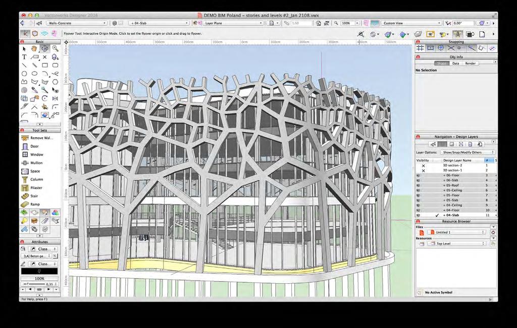 3c. MacroBIM - konceptualizacja (3D) Projektowanie parametryczne wizualny skrypt w Vectorworks: Marionette (bazuje