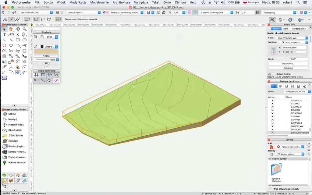 3d. MacroBIM - konceptualizacja (3D) Model terenu import pliku