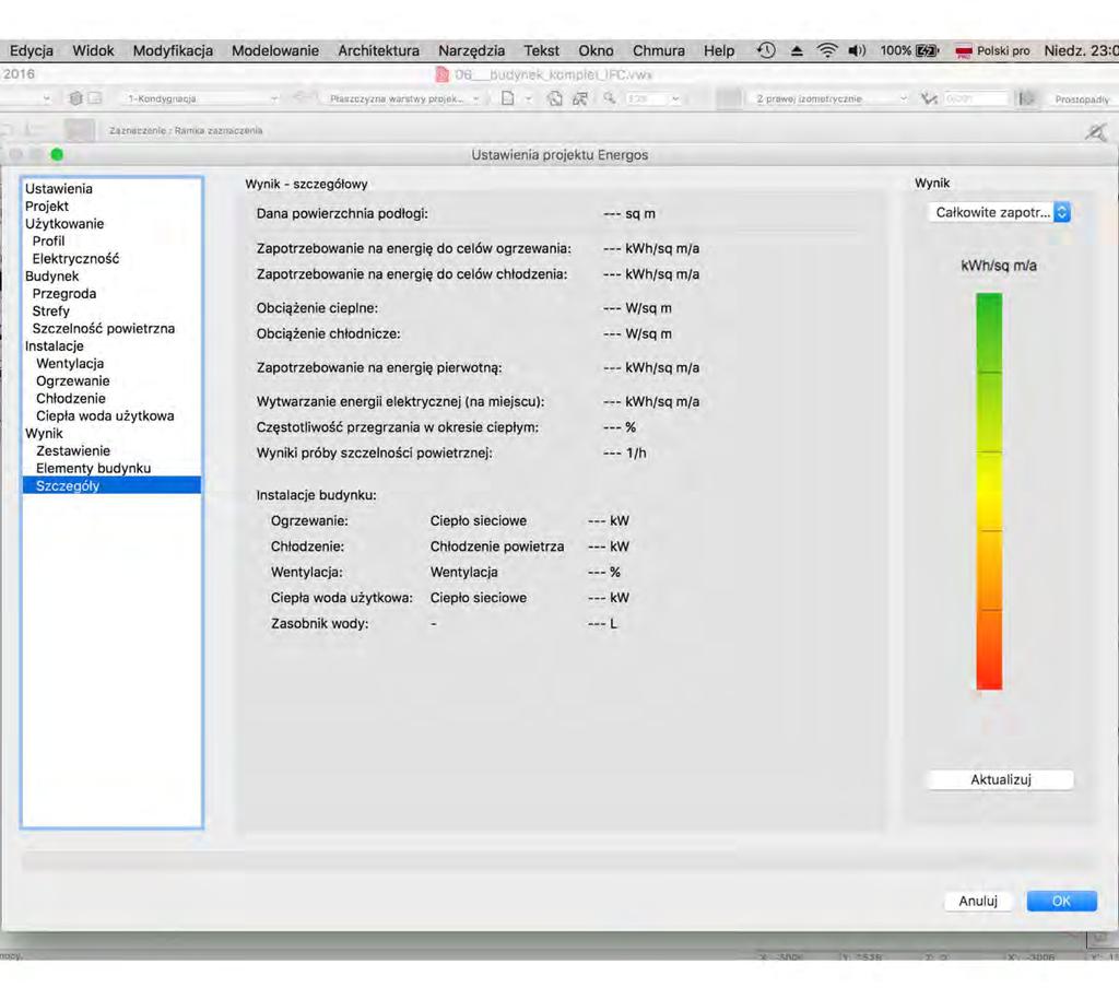 8. BIM - faza projektowa (6D) Obiekty budowlane - gospodarka energią pozycja i orientacja obiektu (strony świata), geometria i materiały przegród i elementów