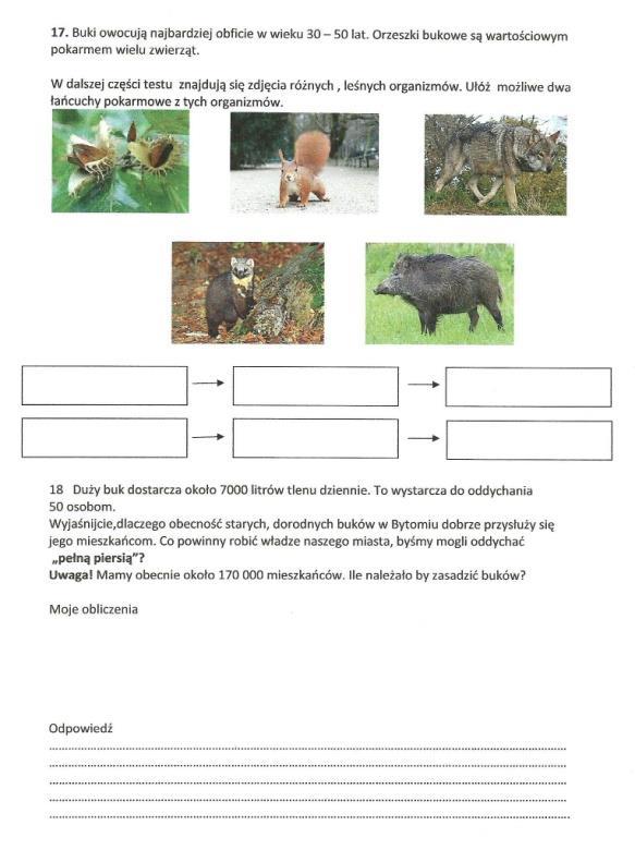 Część teoretyczna konkursu odbyła się w sali przyrodniczej nr 2 i składała się z poniżej wymienionych