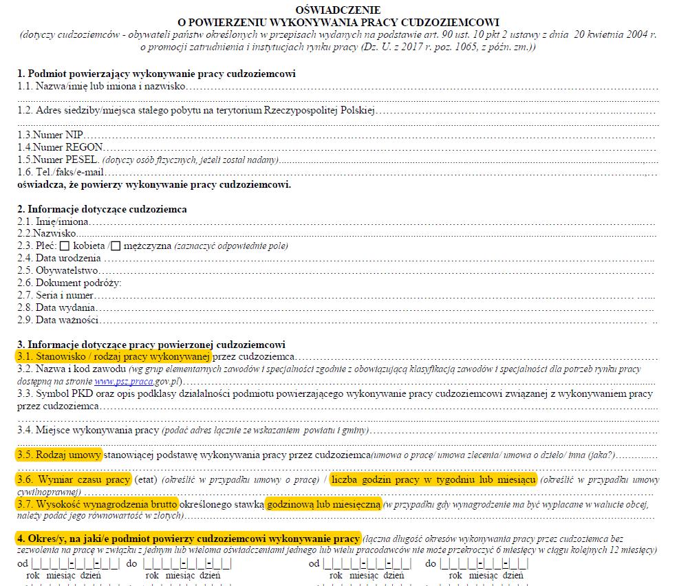 Zał. 17 Wraz z Oświadczeniem do rejestracji pracodawca przedstawia: dowód dokonania wpłaty w wysokości 30 zł, oświadczenie o niekaralności (zał.