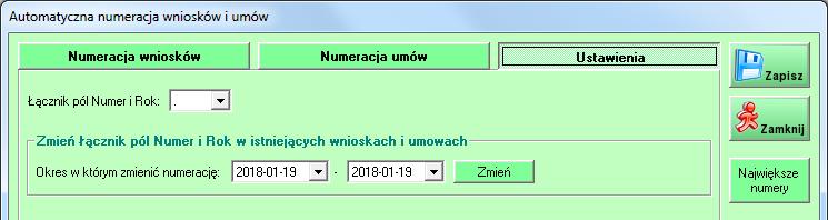 36 Numeracja umów Również umowy można numerować na trzy sposoby: 1. Numeracja oddzielna dla każdego rodzaju wniosku 2. Numeracja wspólna dla wszystkich rodzajów wniosków 3.