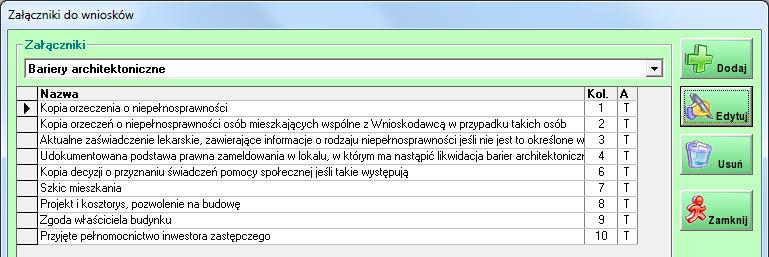 37 7.2. Załączniki do wniosków Konfiguracja załączników dostępna jest w menu Ustawienia / Załączniki do wniosków.