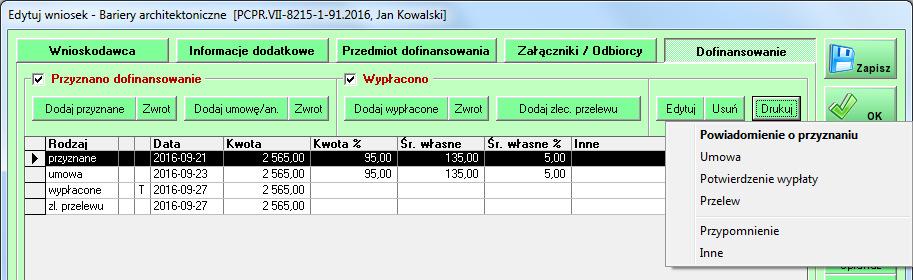 44 9. Edytor dokumentów Program posiada wbudowany edytor dokumentów, który automatycznie wypełnia dokumenty wymaganymi danymi z wniosku (np.