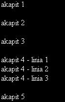 55 Przykład: Na rysunkach poniżej widać 5 akapitów (widok bez znaczników i ze znacznikami) Każdy z akapitów otoczony jest znacznikami akapitu ( ) Dodatkowo akapit 4 zawiera trzy linie utworzone przez