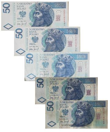 Dziennik Urzędowy Narodowego Banku Polskiego 18 Poz. 11 2. Wizualizacje zabrudzeń banknotów emisji 1994 r.