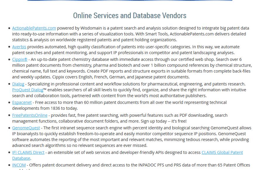 org/vendors Consultants and Services Database Producers &