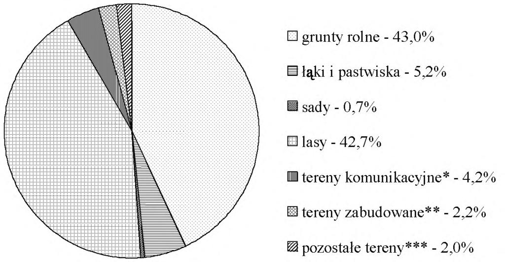 Sołectwo cechuje złożony układ przestrzenny, dodatkowo potęgowany, nietypowym dla obszarów wiejskich, rolniczousługowo-przemysłowym charakterem zagospodarowania.