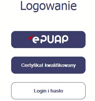 1.3. Login i hasło Jeśli logowanie do systemu za pomocą profilu zaufanego jest niemożliwe z powodu niedostępności platformy