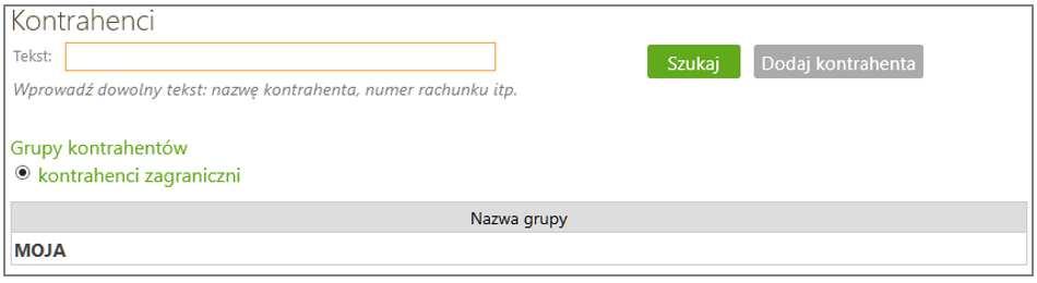 po uzupełnieniu numeru rachunku automatycznie podstawiają się kolejne dane: w polu Kod banku (SWIFT) numer banku SWIFT, nazwa banku, oraz kraj (o ile dane zostaną odnalezione w tabeli SWIFT).