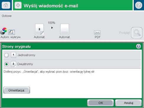 To change the settings for the document touch the Więcej opcji button. 7.