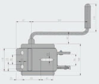 siła na dolnym 900 kg 190 N Redukcja 8,75 : 1 Skok na 1