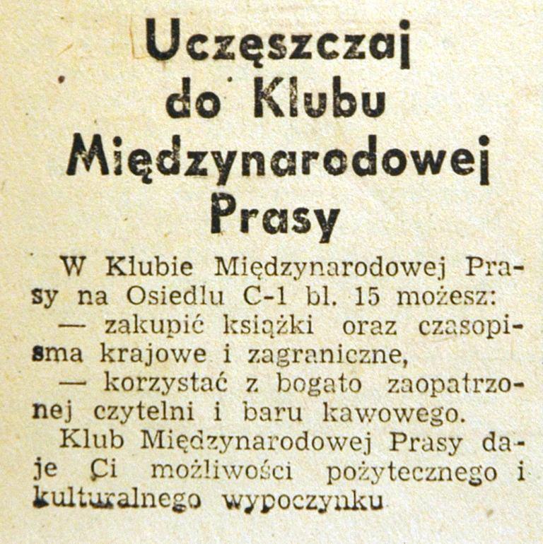 Otwarcie Klubu w Nowej Hucie w przededniu II Zjazdu PZPR jest jeszcze