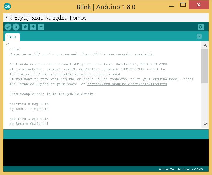 Instalacja i konfiguracja środowiska Arduino Program możesz pobrać ze strony http://www.arduino.org/downloads Zainstaluj pobrany program.