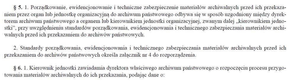 Przekazywanie materiałów archiwalnych wg rozporządzenia MKiDN z 20.10.2015 r.