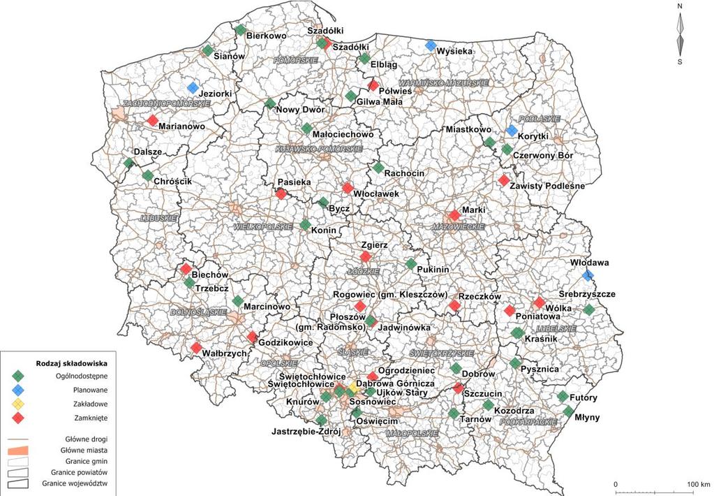 Składowisko to położone jest w odległości ok. 130 kilometrów od Miasta Marki. Koszt składowania odpadów zawierających azbest wynosi minimum 360 zł/mg netto.