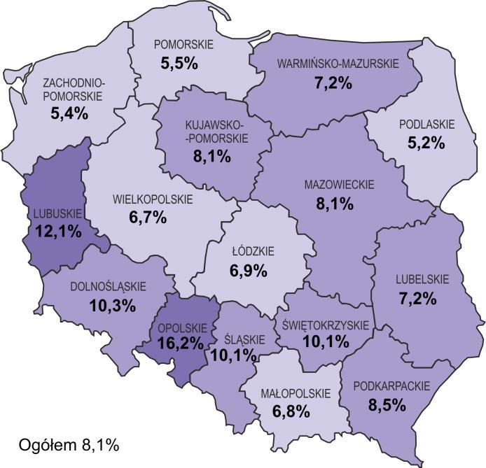 3 W całej Polsce w ciągu dziewięciu miesięcy ubiegłego roku na Ruch Kukiz 15 chciało głosować średnio 8,1% wyborców.