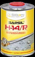 Silikonowy środek do hydrofobizacji murów i materiałów budowlanych SARSIL H-14/R CHARAKTERYSTYKA SARSIL H-14/R jest roztworem związków silikonowych w rozpuszczalniku.