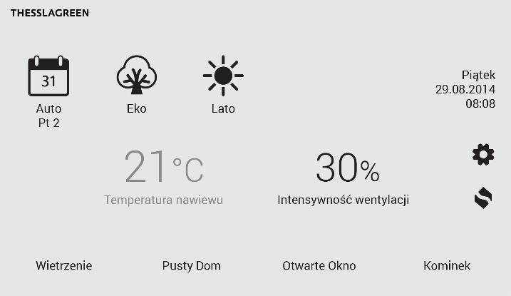 1. Uwagi ogólne Panel sterowania Air ++ jest urządzeniem zbudowanym z kolorowego wyświetlacza LCD TFT o przekątnej 4.3" wyposażonego w panel dotykowy oraz z modułu z mikrokontrolerem.