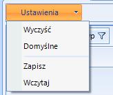 3.1. Pasek zakładek Zakładki odpowiadają zestawieniom różnych operacji Sprzedaż asortymentu Zakupy asortymentu Zamówienia asortymentu od klientów Zamówienia asortymentu do dostawcy Ustawienia