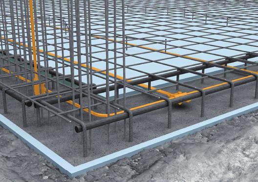 Jeśli uziom jest zainstalowany pod płytą podłogową izolowanego fundamentu, to należy zachować następującą szerokość pętli: 10 x 10 m jeżeli przewidziana jest zewnętrzna ochrona odgromowa 20 x 20 m
