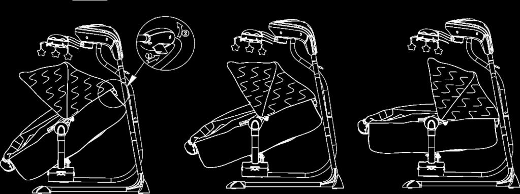 The swing chair s seat angle can be adjusted to