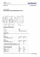 Karty doborowe przedstawiające istotne parametry techniczne obliczone w punkcie pracy: sprawność, SFP, parametry akustyczne i inne wymagane dane.