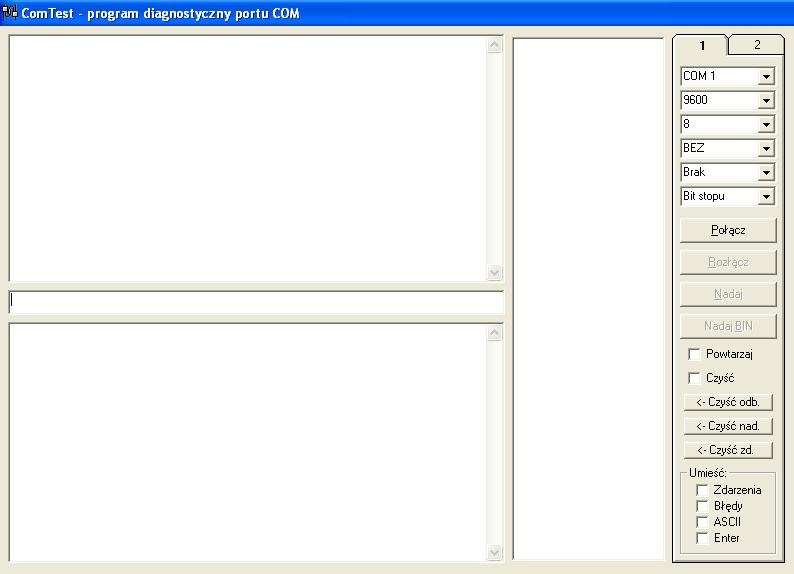 Rys. 2.4 Oprogramowanie transmisji szeregowej ComTest 3. Wprowadzenie 3.1 Łącze RS232C podstawy teoretyczne (wg http://www.arczer.neostrada.pl/komputery.htm oraz http://forbot.