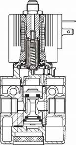 Zawór sterowany elektromagnetycznie; serwowspomagany; z przyłączem gwintowym; przeznaczony dla pneumatyki 3/2-drogowy; G 1/4; 1 10 bar Typ 5411 Sposób działania C w stanie beznapięciowym wyjście A