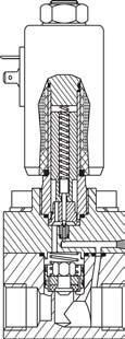 Zawór sterowany elektromagnetycznie; serwowspomagany; z przyłączem gwintowym; wysokociśnieniowy Typ 2400 2/2-drogowy; G 1/4 G 1/2; 1 250 bar Sposób działania "A" w stanie spoczynkowym zamknięty 2400