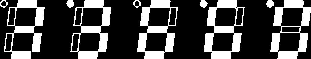 Poniższe przykłady ilustrują wyświetlanie przejazdów o numerach 3, 13, 6, 16, 10: W trybie programowania trybu pracy czujnika oraz trybu pracy wyjścia, wyświetlacz pokazuje symbole graficzne
