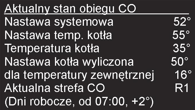 W stanie PRACA (temperatura kotła jest niższa niż temperatura żądana kotła) dmuchawa cały czas pracuje aby osiągnąć temperaturę żądaną.