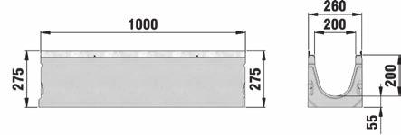 TIEFBAU GALABAU AQUABAU SPORTBAU FASERFIX KS 200 FASERFIX KS 200, korytka typ 01 Pow. przekroju poprzecz. cm2 stal nierdz.