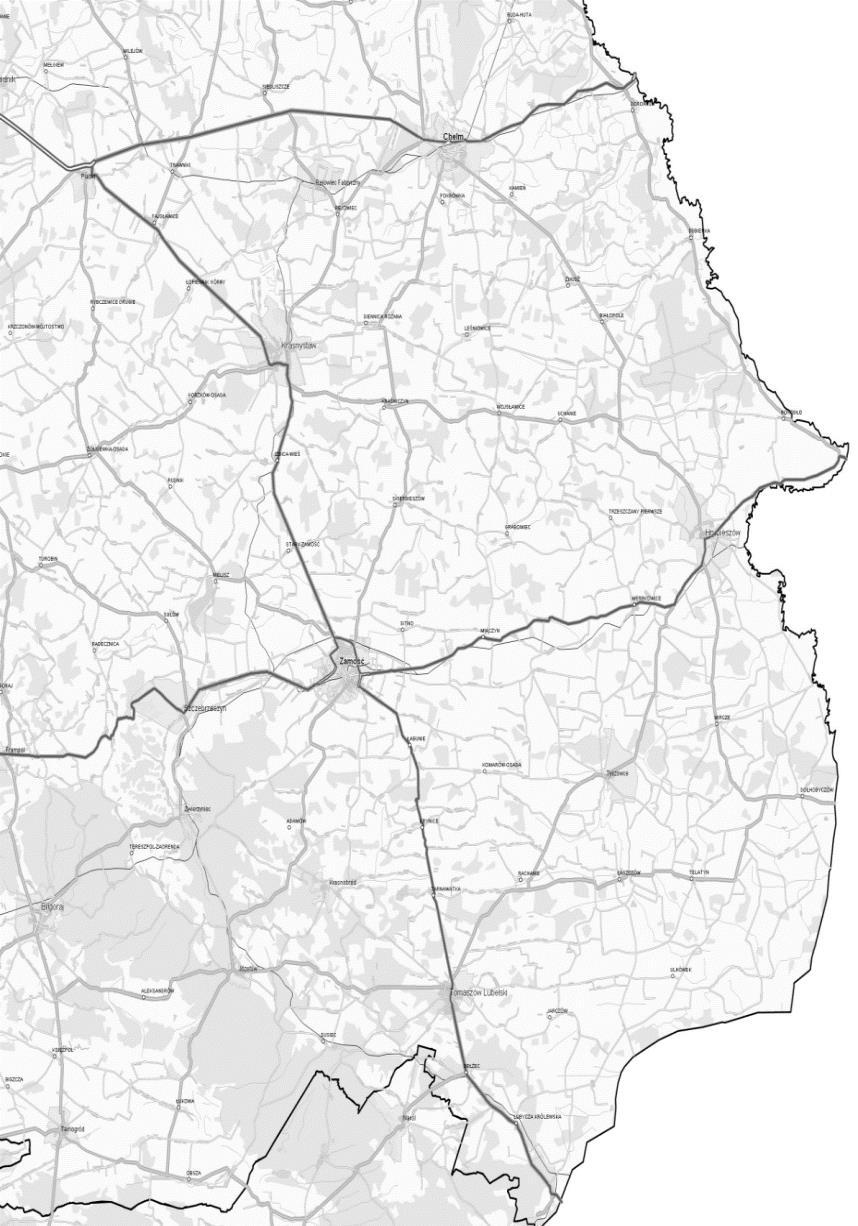 ZADANIA ujęte w PBDK w perspektywie finansowej 2014-2023 Droga ekspresowa S17: odcinek Piaski Hrebenne z wyłączeniem obw. Tomaszowa Lubelskiego Długość: 113,3 km w tym na terenie Rejonu Zamość ok.